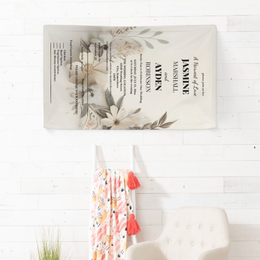 Elegante Aangepaste Bruiloft Uitnodigingen Spandoek (Insitu)