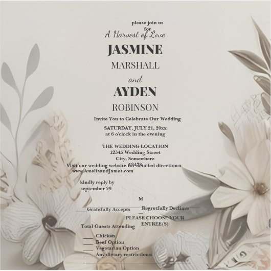 Elegante Aangepaste Bruiloft Uitnodigingen Sticker (Voorkant)