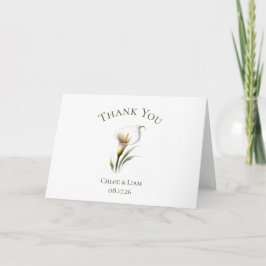 Elegante aangepaste Calla lelie bloem bruiloft bed Bedankkaart