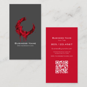 Elegante aangepaste donkergrijze & rode rooswervel visitekaartje