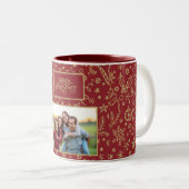 Elegante aangepaste familie foto kerst Mok (Voorkant rechts)