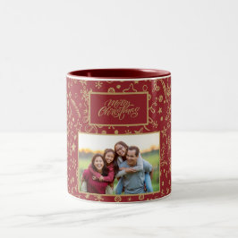 Elegante aangepaste familie foto kerst Mok