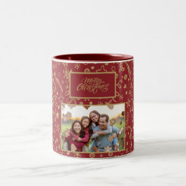 Elegante aangepaste familie foto kerst Mok
