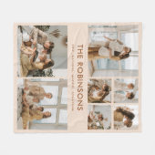 Elegante aangepaste familienaam 7 Photo Collage Fleece Deken (Voorkant (Horizontaal))