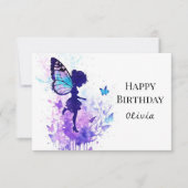 Elegante aangepaste fee verjaardag kaart (Voorkant)