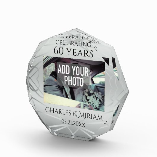 Elegante aangepaste foto 60ste bruiloft Jubileum c (Rechts)