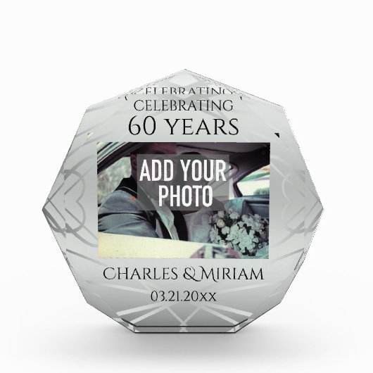 Elegante aangepaste foto 60ste bruiloft Jubileum c (Voorkant)