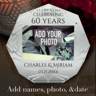 Elegante aangepaste foto 60ste bruiloft Jubileum c