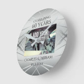 Elegante aangepaste foto 60ste bruiloft Jubileum c Ronde Klok (Hoek)