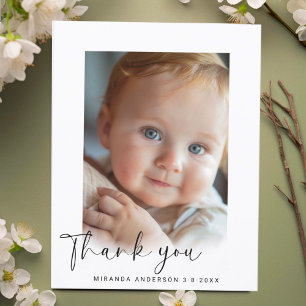 Elegante Aangepaste Foto Baby Shower Bedanktkaart Briefkaart
