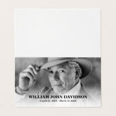 Elegante aangepaste foto begrafenisherdenking visitekaartje (Buitenkant ongevouwen)