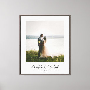 Elegante aangepaste foto bruiloft canvas afdruk