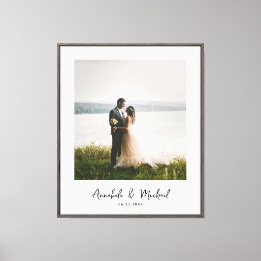 Elegante aangepaste foto bruiloft canvas afdruk (Voorkant)