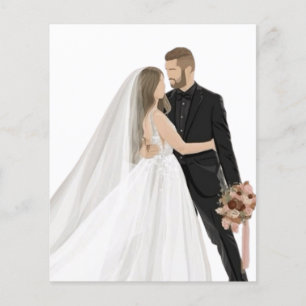 Elegante Aangepaste Foto Bruiloft Informatie Flyer