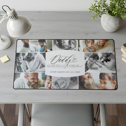 Elegante aangepaste foto-collage voor vader, aande bureaumat