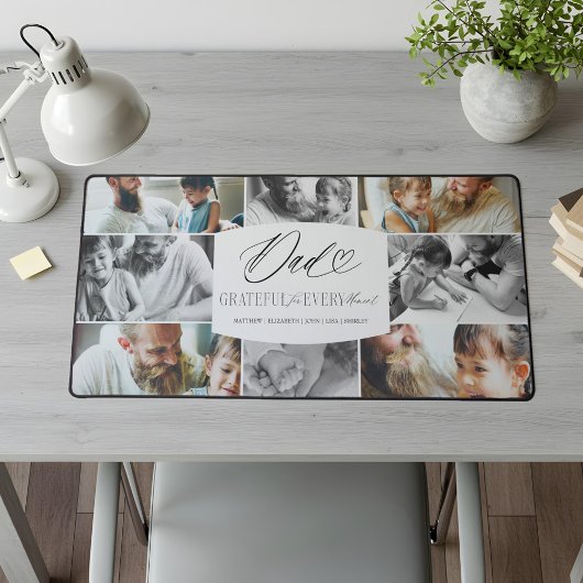 Elegante aangepaste foto-collage voor vader, aande bureaumat