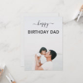 Elegante aangepaste foto Gelukkige verjaardag vade Kaart (Voorkant / Achterkant in situ)