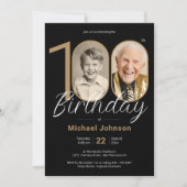 Elegante aangepaste foto goud zwart 100e verjaarda kaart (Voorkant)