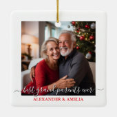 Elegante aangepaste foto Grote ouders Kerstmis Keramisch Ornament (Achterkant)