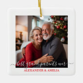 Elegante aangepaste foto Grote ouders Kerstmis Keramisch Ornament (Voorkant)