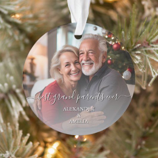 Elegante aangepaste foto Grote ouders Kerstmis Ornament (Boom)