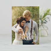 Elegante aangepaste foto huwelijksaankondiging folie uitnodiging (Staand Voorkant)