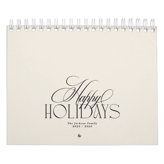 Elegante aangepaste foto kalligrafie crème kerst kalender (Hoes)