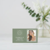 Elegante aangepaste foto-logo professioneel salieg visitekaartje (Staand voorkant)