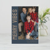 Elegante aangepaste foto Merry Vibes Feestdagenkaart (Staand voorkant)