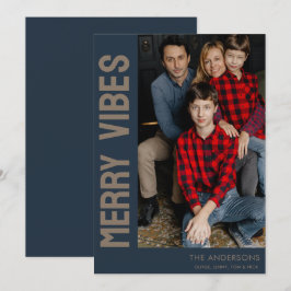 Elegante aangepaste foto Merry Vibes Feestdagenkaart