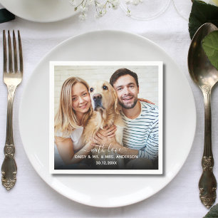 Elegante Aangepaste Foto Met Liefde Hond Dierenwin Servet