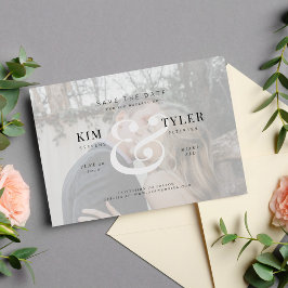 Elegante aangepaste foto nep vellum moderne trouw save the date