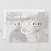 Elegante aangepaste foto nep vellum moderne trouw  save the date (Voorkant)