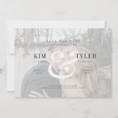 Elegante aangepaste foto neppapier moderne trouw save the date (Voorkant)