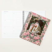 Elegante aangepaste foto roze rozen planner (Display)