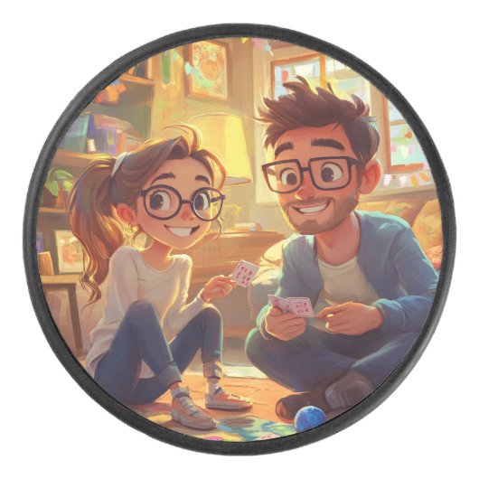 Elegante aangepaste foto Voeg uw eigen foto toe Hockey Puck (Voorkant)