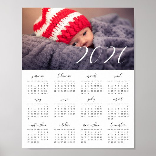 Elegante aangepaste fotokalender 2025 poster (Voorkant)