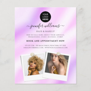 Elegante aangepaste fotologo promotionele paars flyer