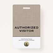 Elegante aangepaste geautoriseerde bezoekersbadge badge (Voorkant)