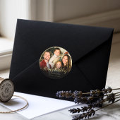 Elegante aangepaste gelukkige verjaardag Voeg uw e Ronde Sticker