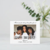 Elegante aangepaste gelukkige verjaardagsfoto briefkaart (Staand voorkant)