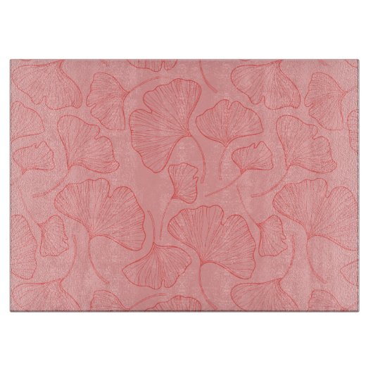 Elegante aangepaste ginkgo blad glas snijplank (Voorkant)