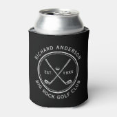 Elegante aangepaste golfclubnaam blikjeskoeler (Blikje Voorkant)