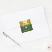 Elegante aangepaste golfmonogram vierkante sticker (Envelop)