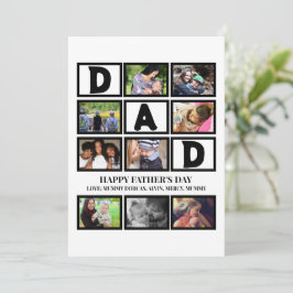 Elegante aangepaste Happy Fathers Day 9 foto colla Feestdagenkaart