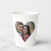 Elegante aangepaste hart foto bruiloft  papieren bekers (Voorkant)