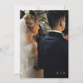 Elegante Aangepaste Huwelijksfoto Uitnodiging (Achterkant)