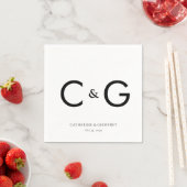 Elegante aangepaste Initialen Monogram bruiloft se Servet (Insitu)