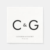 Elegante aangepaste Initialen Monogram bruiloft se Servet (Voorkant)