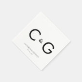 Elegante aangepaste Initialen Monogram bruiloft se Servet (Hoek)